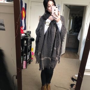 Gray Chunky Poncho